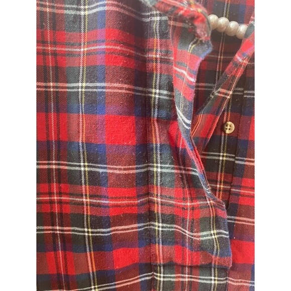 USA LL Bean Plaid  Red Traditional Women’s SHIRT TUNIC 1/4 BUTTONS UP SIZE 8 - Picture 5 of 10